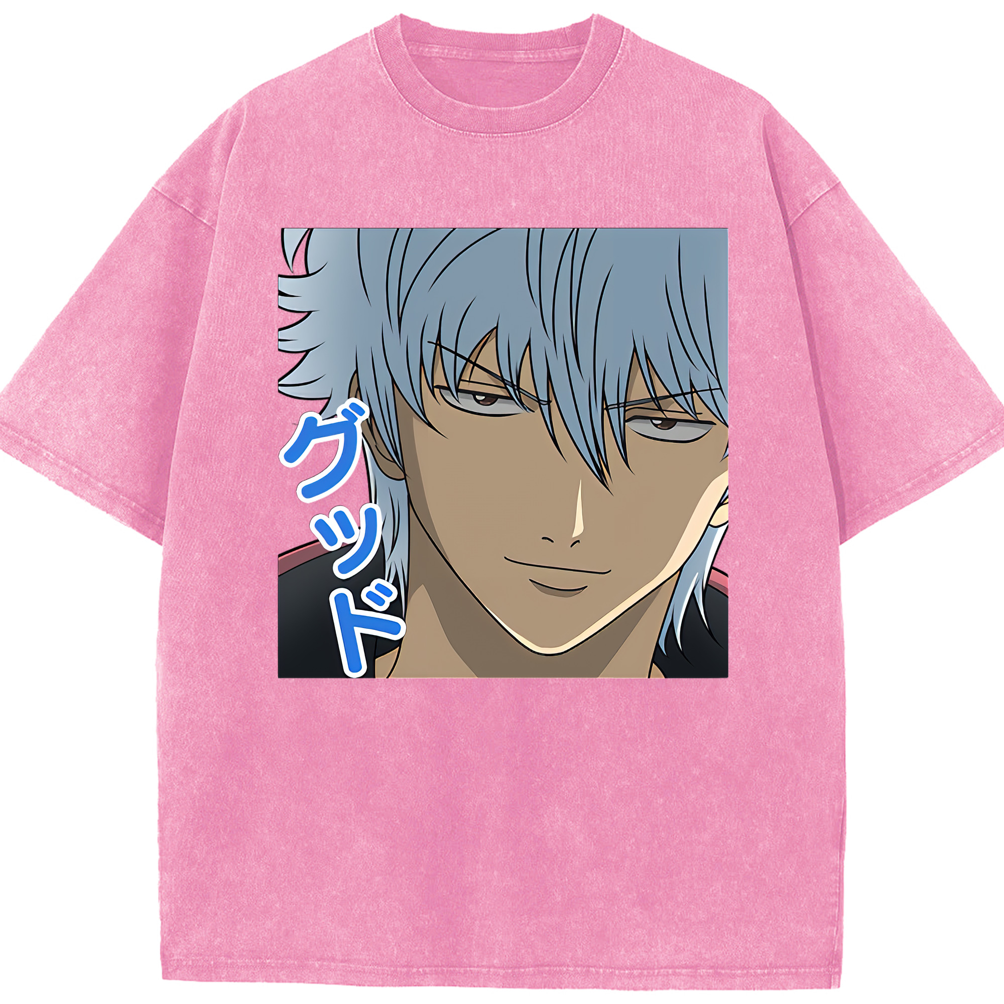 （画像用） ぎんたま 坂田銀時（さかたぎんとき） 神楽 志村新八（しむら しんぱち） GINTAMA Sakata Gintoki Kagura Shimura Shinpachi 綿100% ヴィンテージ風 半袖Tシャツ（フロントプリント）